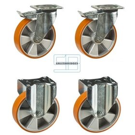 Heavy Weight Wheel set tipper containers PU wheels 160 mm diameter