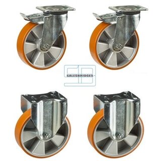Zwaar last Wielen set kiepbakken PU wielen 160 mm diameter