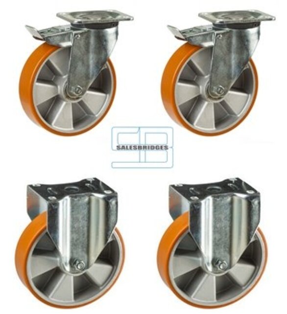 Heavy Weight Wheel set tipper containers PU wheels 160 mm diameter