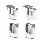 Jeu de roues nylon diamètre 160 mm