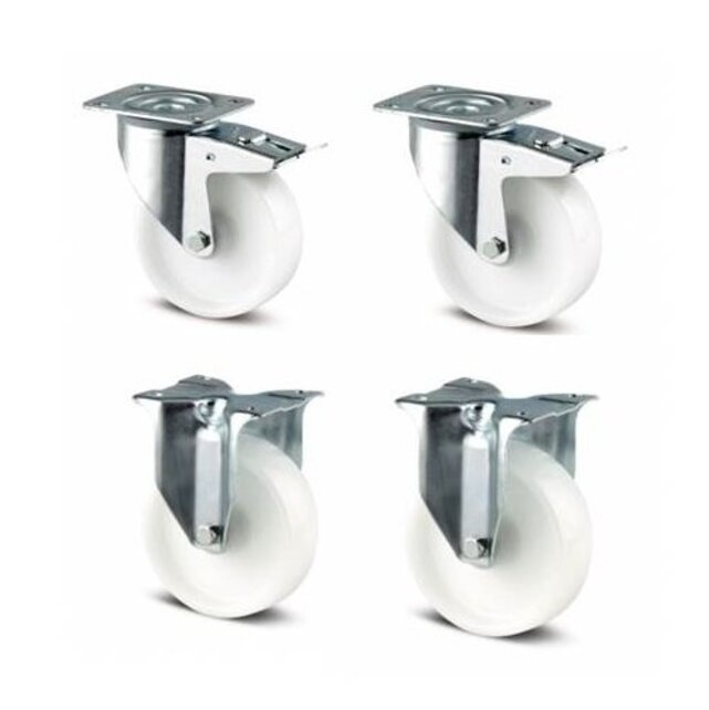 Jeu de roues nylon diamètre 160 mm