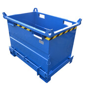 Chip Container 500L with Lifting Eyes Hinged Bottom Tipper Container for Forklift and Crane BB-model