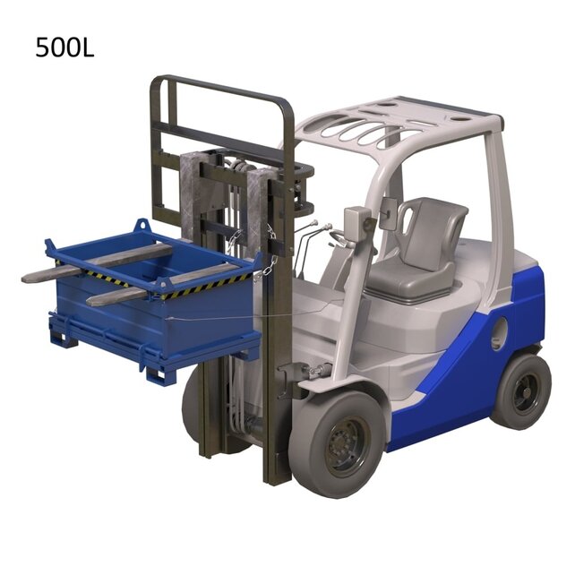 Benne à fond ouvrant superposable 1500L  pour chariot élévateur et grue
