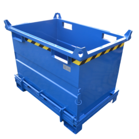 Chip Container 2000L with Lifting Eyes Hinged Bottom Tipper Container for Forklift and Crane