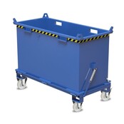 Chip Container 2000L with Lifting Eyes Hinged Bottom Tipper Container for Forklift and Crane