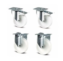 Wielen set nylon 125  mm diameter