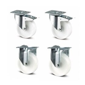 Jeu de roues nylon diamètre 125 mm