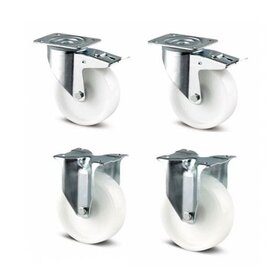 Wheels set nylon 125 mm diameter