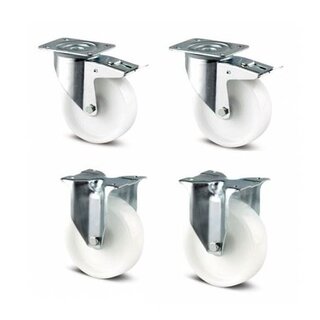 Jeu de roues nylon diamètre 125 mm