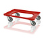 SalesBridges Kunststof Transport dolly Euronorm Voor Eurobox Eurokrat 60x40 cm Rood