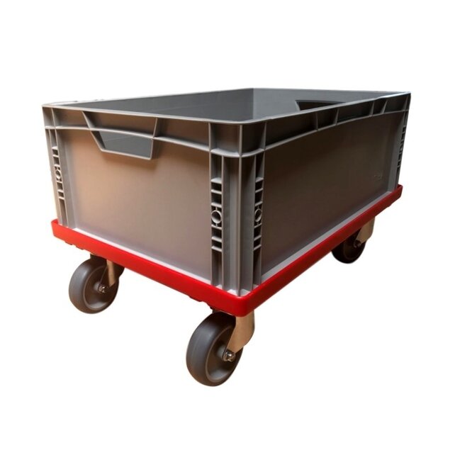 Kunststof Transport dolly Euronorm Voor Eurobox Eurokrat 60x40 cm Rood