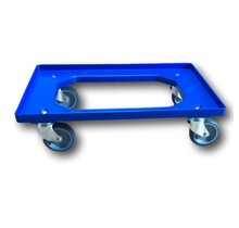 Kunststof Transport dolly Euronorm Voor Eurobox Eurokrat 60x40 cm Blauw