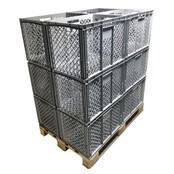 Eurokrat Geperforeerd 60x40x42 cm Superdeal Euronorm Bak Euroboxen Krat
