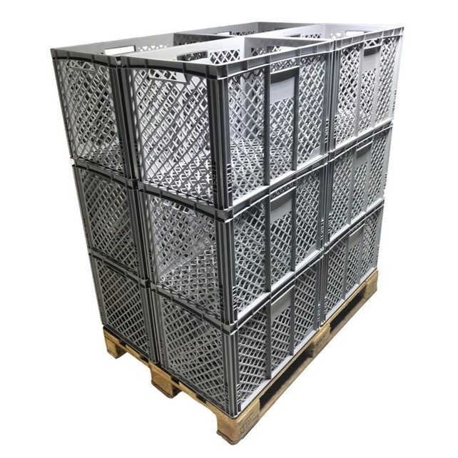 Eurokrat Geperforeerd 60x40x42 cm Superdeal Euronorm Bak Euroboxen Krat