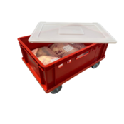 Bac pour viande 60x40x20 plastic Euro E2  avec poignées, ouvert