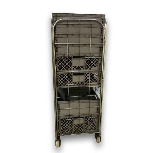 Nestable Roll Container with 4 sides with Eurocrates Euroboxes
