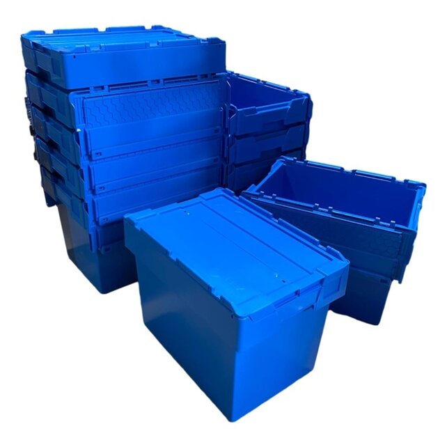 ALC krat 60x40x44 cm Eurobox ALC Bakken blauw met deksel