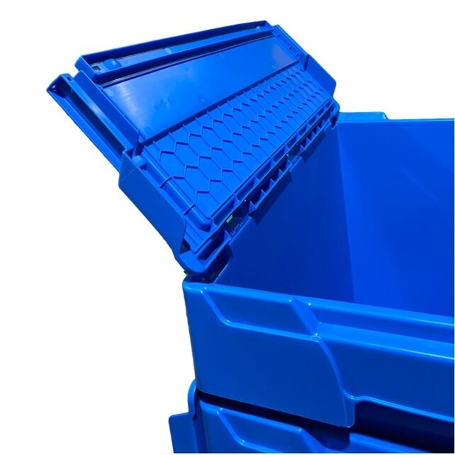 ALC krat 60x40x44 cm Eurobox ALC Bakken blauw met deksel