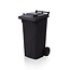 SalesBridges Mini-conteneur Bacs déchets en plastique 2 roues 240L Noir