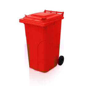Plastic Rollcontainers Dustbins Minicontainer on Wheels 240L Red