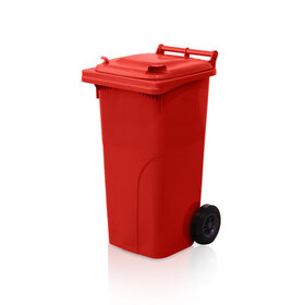 Mini-conteneur Bacs déchets en plastique 2 roues Rouge 120L
