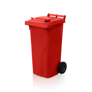 Mini-conteneur Bacs déchets en plastique 2 roues Rouge 120L