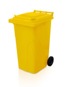 Mini-conteneur Bacs déchets en plastique 2 roues 240L poubelle Jaune