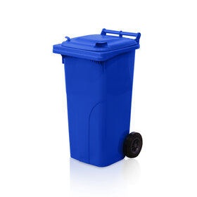 Mini-conteneur Bacs déchets en plastique 2 roues Bleu 120L