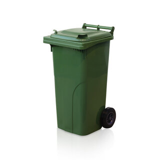 Mini-conteneur Bacs déchets en plastique 2 roues  120L Vert