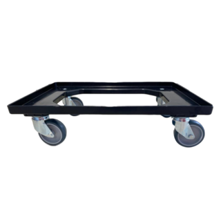 Plateau roulant plastique porte-bacs 60x40 cm Noire