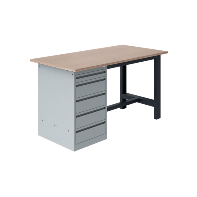 Ergonomic worktable SI-model gray anthracite 1500 kg heavy duty