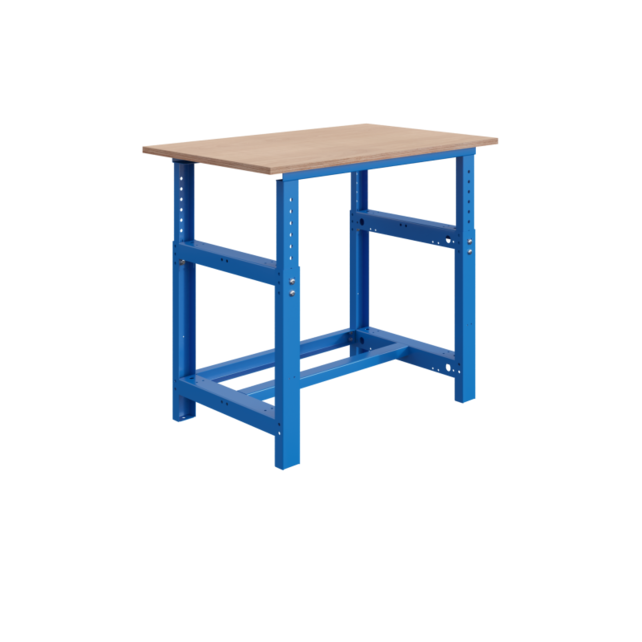 Mechanically height-adjustable worktable SI-model industrial blue 1000 kg heavy duty