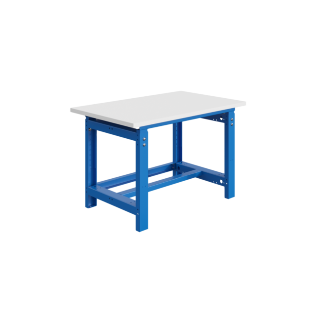 Table de travail à réglage mécanique modèle SI bleu industriel 1000 kg heavy duty