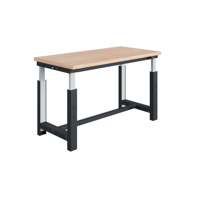 Electrically height-adjustable worktable SI-model gray anthracite 300 kg heavy duty