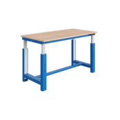 Elektrisch in hoogte verstelbare werktafel SI-model grijs industrieel blauw  300 kg heavy duty - Copy