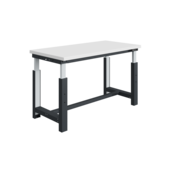 Elektrisch in hoogte verstelbare werktafel SI-model grijs industrieel blauw  300 kg heavy duty - Copy