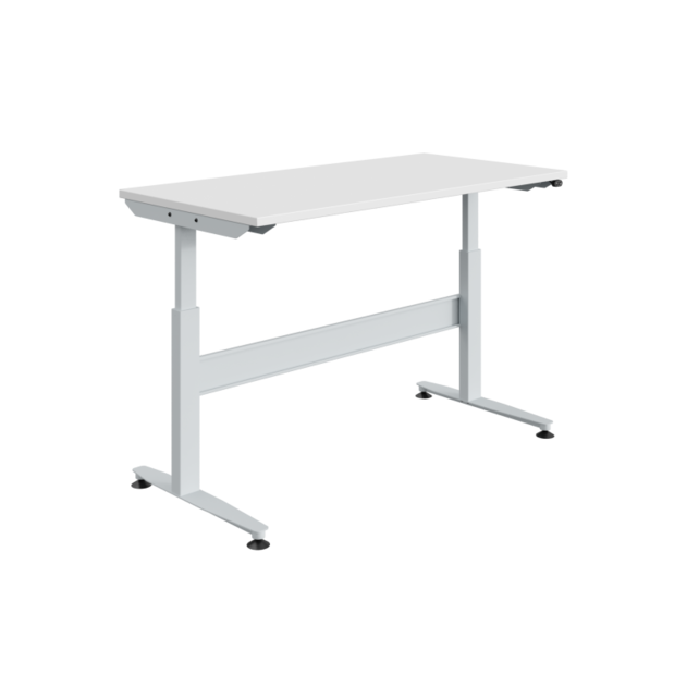 Table de travail Ergonomique Réglable électriquement modèle REGULOG 140 kg Gris clair