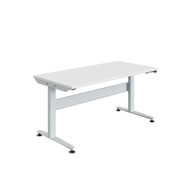 Ergonomic worktable Electrically adjustable REGULOG-model 140 kg Light gray
