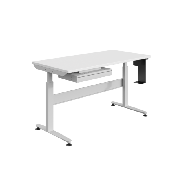 Ergonomische werktafel Elektrisch verstelbaar REGULOG-model 140 kg Lichtgrijs
