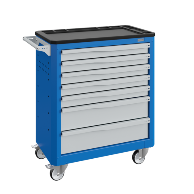 Workshop Trolley SERVILOG with drawers Industrial blue