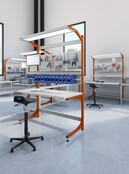 Ergonomic worktable ECOLOG model 150 kg Industrial blue