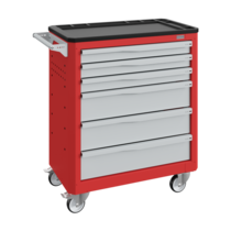 Chariot d'atelier SERVILOG avec tiroirs Rouge