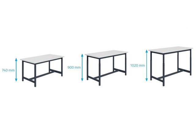Ergonomische werktafel PTH-model in hoogte verstelbaar 300 kg Antraciet