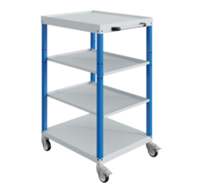 Magazijnwagen CAR met 4  etages Industrieel Blauw