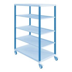 Chariot d'atelier CAR avec 5 plateaux Bleu Industriel