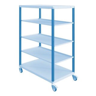 Chariot d'atelier CAR avec 5 plateaux Bleu Industriel