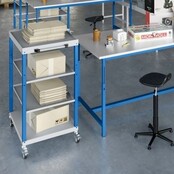 Chariot d'atelier CAR avec 5 plateaux Bleu Industriel