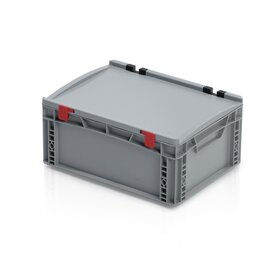 Stapelbak met deksel 40x30x18.5 cm  plastic kratten