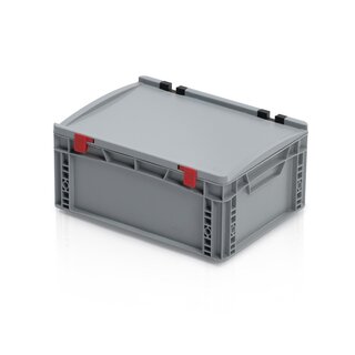 Stapelbak met deksel 40x30x18.5 cm  plastic kratten