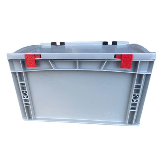 Bac de rangement 40x30x18.5 cm couvercle intégré conteneur en plastique  poignée fermée